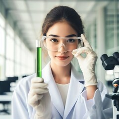 Wall Mural - Lady scientist in the lab