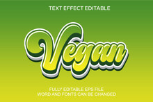 3d Text Effect Vegan Vector Editable