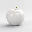 An Isolated White Apple on a Flat Surface