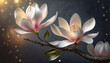 Magnolia, wiosenne kwiaty, dekoracja, generative AI