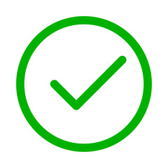 Poster - Round simple green check box. Vector.