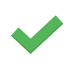 Poster - Flat design check mark icon. Permission sign. Vector.