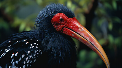 Aufkleber - Visual patterns inspired by the Northern Bald Ibis, a critically endangered bird species, advocating for its protection.
