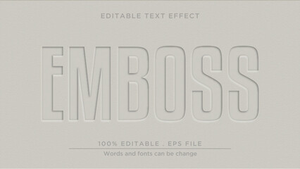 Embossed 3d editable text effect. Emboss text effect mockup template