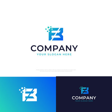 Abstract Letter E B Tech Logo
