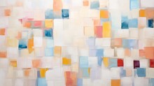 A Visually Appealing Arrangement Featuring An Isolated Mosaic Of Vibrant Squares And Rectangles On A White Background, Showcasing The Bold And Textured Design Of This Modern Abstract Artwork.