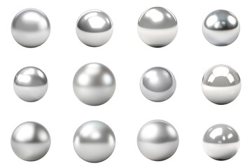 3D metallic silver ball clip art