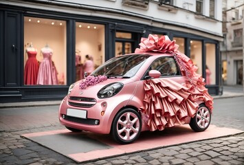 Wall Mural - a car designed to look like a women's dress