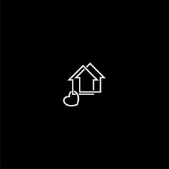 Sticker - Home love logo icon isolated on dark background