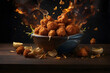 boneless wings bursting with sauce ai generated background