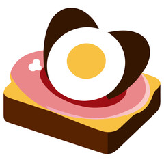 Wall Mural - Egg and Toast - Classical English breakfast with egg and ham