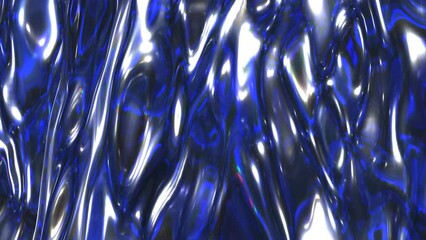 Poster - Abstract blue liquid background  with light curvy lines flowing animation