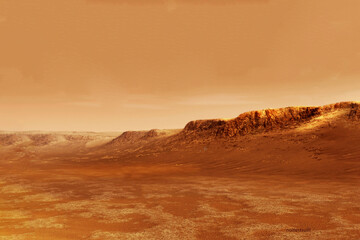 Wall Mural - surface of the planet mars. elements of this image furnished by nasa