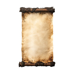 Wall Mural - old paper scroll isolated on transparent background Remove png, Clipping Path, pen tool