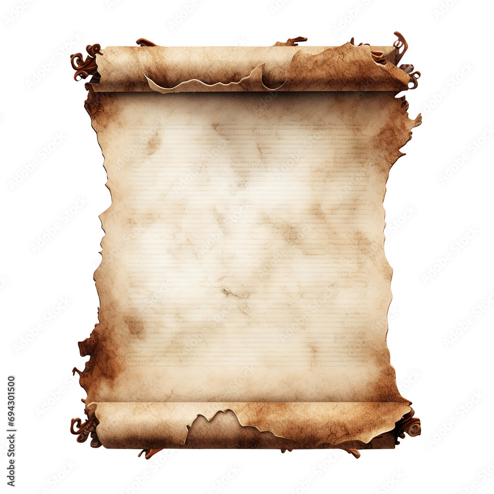 old paper scroll isolated on transparent background Remove png ...