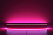 Vibrant pink neon light podium for product display