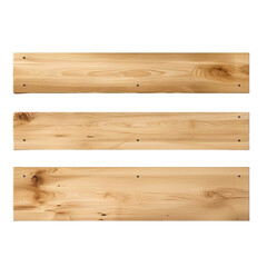  wooden planks timber boards isolated on transparent background.