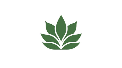 Wall Mural - outline logo of green plant on white background