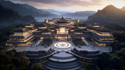 Wall Mural - Chinese modern palace complex separately located in yuquan mountain in Beijing