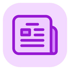 Wall Mural - Vector newspaper newsletter icon. Black, white background. Perfect for app and web interfaces, infographics, presentations, marketing, etc.