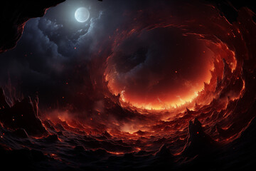 Wall Mural - Abstraction, space, black hole, background, AI generate