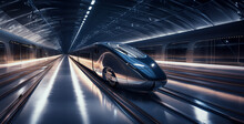 Fast Moving Train, High Speed Train Of The Future Minimalism Stream, 