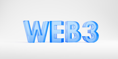 Poster - glass web3 sign over white