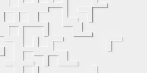 Poster - array or grid of white rectangle or cube corners background wallpaper banner texture fade out with c