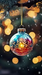 Wall Mural - Christmas ornament decoration 4K animation background.