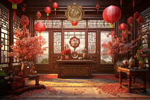 Traditional Chinese House Cleaning And Decoration Take Place To Welcome The New Year With A Fresh Start.