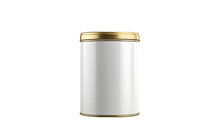 White Blank Metal Tin Can Isolated On White