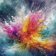 © khaladok - watercolor of abstract water splash background, contemporary art, stylized, intense, detailed, high resolution
