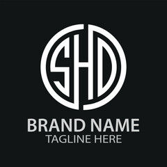 Logo design of SHD letter in vector for construction Abstract linked monogram letter logo design for business company.