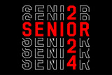 Fototapeta Młodzieżowe - Senior 2024 Class of 2024 Seniors Graduation 2024 Senior 24 T-Shirt Design Template Vector and Graphics