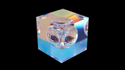 Poster - Metamorphoses of geometric shapes. Computer generated 3d render