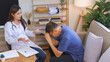 © snowing12 - Healthcare concept, Senior man feel headache and sad after listening result health from caregiver