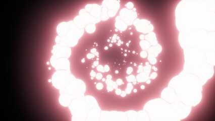 Poster - Abstract glowing spheres. Computer generated 3d render