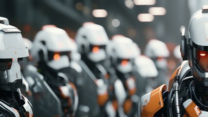 Wall Mural - cinematic ai robot workforce wallpaper