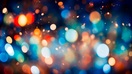 Wall Mural - christmas bokeh lights background