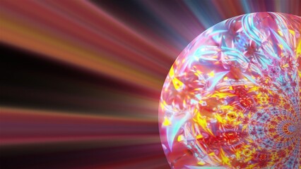 Poster - abstract colorful sphere. computer generated 3d render