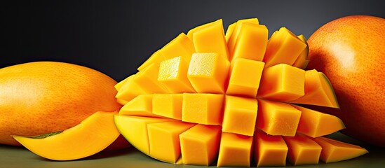 Wall Mural - Delicious slices of ripe mango.