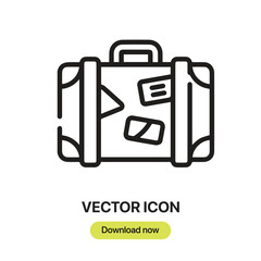 Leinwandbilder - Suitcase icon vector. Linear-style sign for mobile concept and web design. Suitcase symbol illustration. Pixel vector graphics - Vector.	