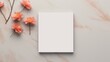 A blank note paper with flowers.