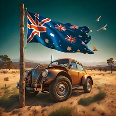 Happy Australia day design Ai generated  