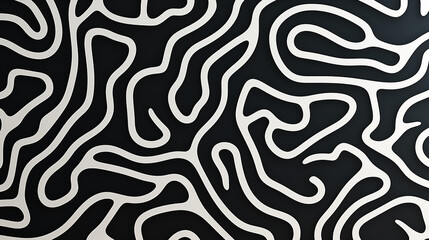 bold curved lines and squiggles ornament. wavy and swirled brush strokes vector seamless pattern. se
