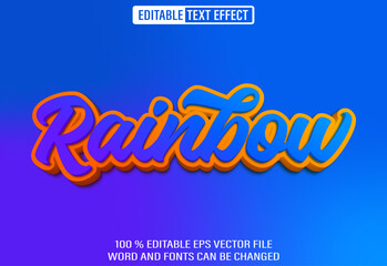 Poster - Editable 3d text style effect - Rainbow Color text effect Template