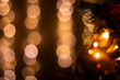 defocused christmas tree lights on dark background