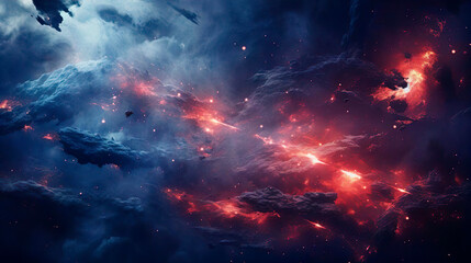 Wall Mural - Interstellar intergalactic war in outer infinity space. High-tech deep space exploration to find new natural resources and minerals. Protect the solar system in the galaxy. Future futuristic fantasy