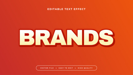 Poster - Red and gold brands 3d editable text effect - font style