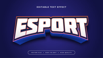 Wall Mural - White and blue esport 3d editable text effect - font style